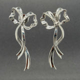 Estate SS Ribbon Earrings