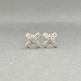Estate 14K Y Gold 0.03ctw K/I2 Diamond X Earrings