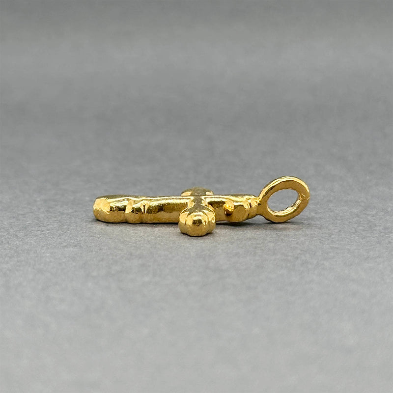 Estate 24K Y Gold 25.91mm Cross Pendant