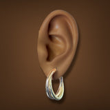 Estate 14K TT Gold 28.9mm Crossover Hoop Earrings
