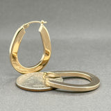 Estate 14K Y Gold 29mm x 24.2mm Hoop Earrings