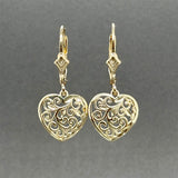 Estate 14K Y Gold Heart Drop Earrings