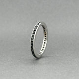 Estate 14K W Gold 0.41ctw Black Diamond Eternity Ring