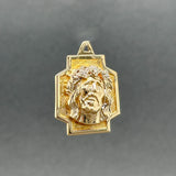 Estate 14K Y Gold 0.03ctw H/SI1-2Diamond Christ Head Pendant