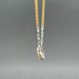 Estate 14K TT Gold 0.70ct Citrine & 0.28ctw Diamond Halo Necklace
