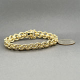 Estate 18K Y Gold 10.31mm Fancy Curb Bracelet