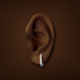 Estate 14K W Gold 0.17ctw Diamond Huggie Earrings