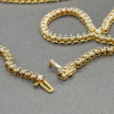 Estate 14K Y Gold 9.93ctw I-J/SI1-I1 Diamond Riviere Tennis Necklace