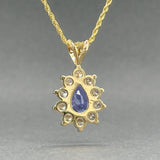 Estate 14K Y Gold 1.88ct Tanzanite & 1.17ctw Diamond Pendant