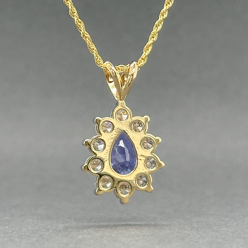 Estate 14K Y Gold 1.88ct Tanzanite & 1.17ctw Diamond Pendant