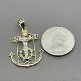 Estate 14K TT Gold Anchor Crucifix Pendant