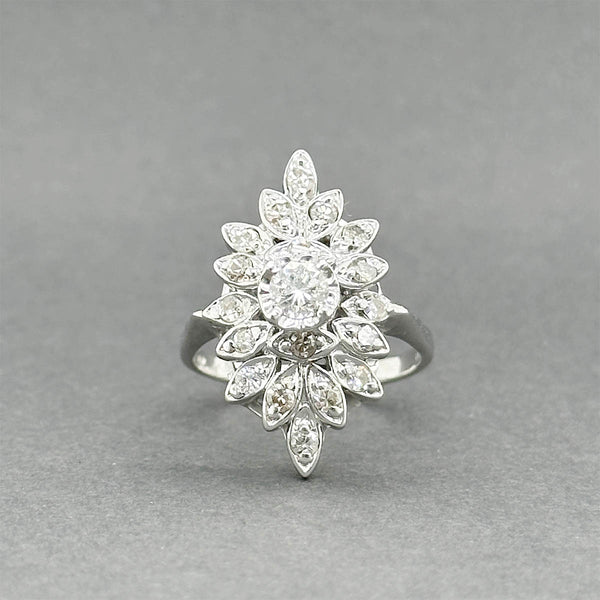 Estate 14K W Gold 0.90ctw Diamond Cocktail Ring