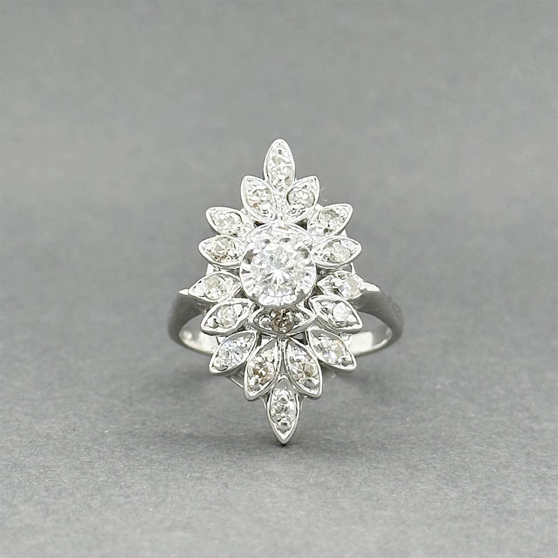 Estate 14K W Gold 0.90ctw Diamond Cocktail Ring