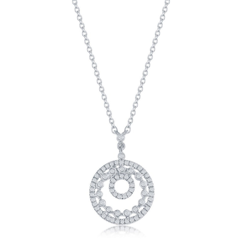 SS 0.07ctw Open Round I/SI2 Diamond Pendant - Walter Bauman Jewelers