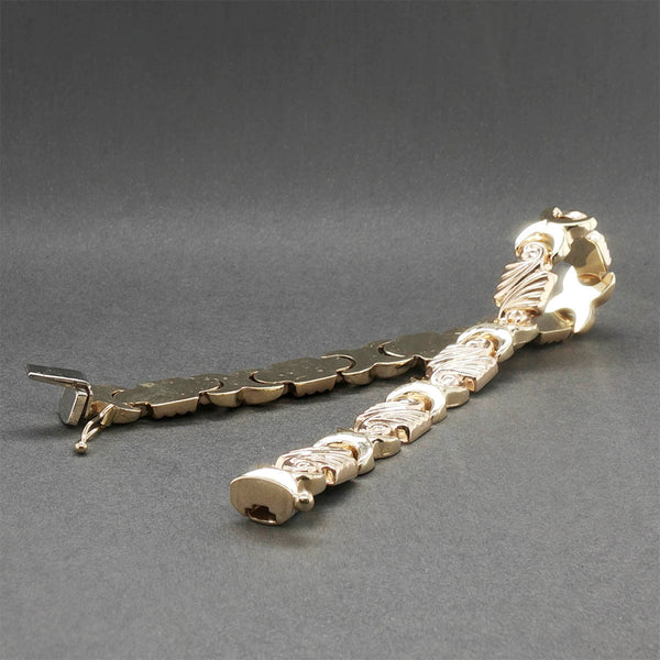 Estate 14K Y Gold Stampado Bracelet