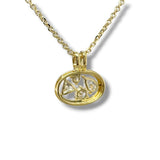 YGP Sterling Oval Pendant with 0.95ctw  E/VS1 Lab Created Diamonds