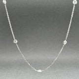 Estate 14K W Gold 0.94ctw H-J/SI2 Diamond By The Yard Necklace