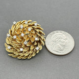 Estate 18K Y Gold 0.40cttw G-H/SI1-2 Diamond Floral Brooch