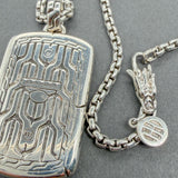 Estate John Hardy SS Naga Chain & Dog Tag Pendant