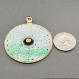 Estate 18K Y Gold 44.30ct Jadeite & 0.06cts Diamond Pendant