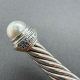 Estate David Yurman SS 14 Pearl Classic Cable Cuff Bracelet