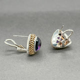 Estate SS 18 Amethyst Trillion Earrings