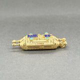Estate 14K Y Gold Turquoise Torah Pendant