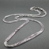 Estate 14K W Gold Triple Foxtail Link Chain