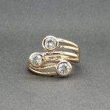 Estate 14K Y Gold 0.84ctw I/SI1 Diamond Crossover Ring