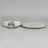 Estate 14K W Gold 0.50ctw G-H/SI1 Diamond Eng. Ring Semi-Mount