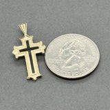 Estate 14K Y Gold 29.30mm Cross Pendant