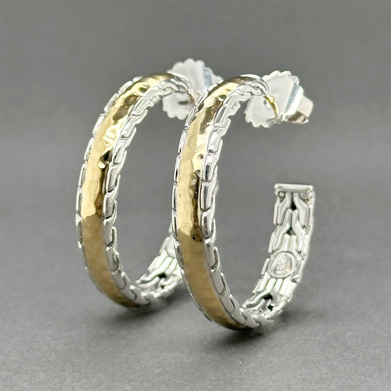Estate John Hardy SS 22 Palu Classic Chain Hoop Earrings