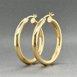 Estate 14K Y Gold 33.92mm Hoop Earrings