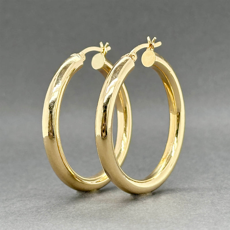 Estate 14K Y Gold 33.92mm Hoop Earrings