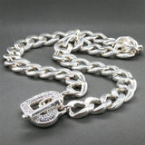 Estate SS CZ Heart 20” Curblink Chain