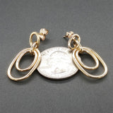 Estate 14K Y Gold Oval Drop Earrings