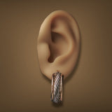 Estate SS 14 Cable Hoop Earrings