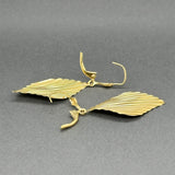 Estate 18K Y Gold Ribbed Dangle Earrings