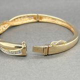 Estate 14K Y Gold 0.77ctw G/VS2-SI1 Diamond Twisted Bangle Bracelet