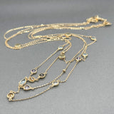 Estate 14K Y Gold 4.13ctw Multi-Gemstone Triple Necklace