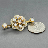 Estate Victorian 18K Y Gold 3.11ctw F-G/VS2-SI1 Diamond Brooch