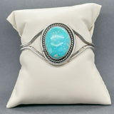 Estate SS Turquoise Cuff Bracelet