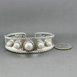 Estate SS Jai Freshwater Pearl Cuff Bracelet