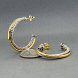 Estate David Yurman SS 18 Crossover 32mm Hoop Earrings