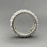 Estate 18K W Gold 8.11ctw G-H/SI1-I1 Diamond Triple Row Eternity Ring