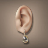 Estate Judith Ripka 18K Y Gold 20.74ctw CZ Drop Earrings