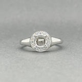 Estate 14K W Gold 0.15ctw H/SI1 Diamond Mounting Ring