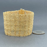 Estate 18K Y Gold Wide Woven Bracelet