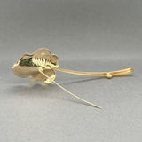 Estate 18K Y Gold 0.02ctw J/I1 Diamond Flower Pin
