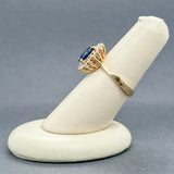 Estate 14K Y Gold 1.63ct Sapphire & 0.47ctw Diamond Cocktail Ring